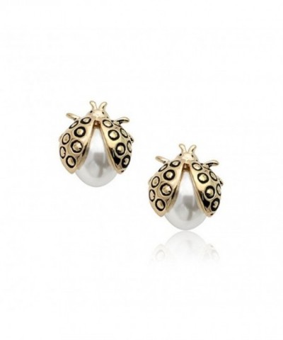 Plated Adorable Ladybug Earrings E312 3