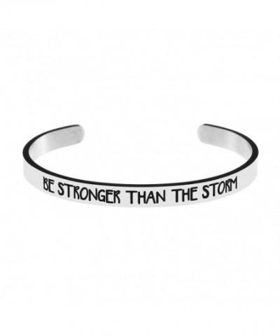 Bracelet Silver Stronger Inspritional Bangle