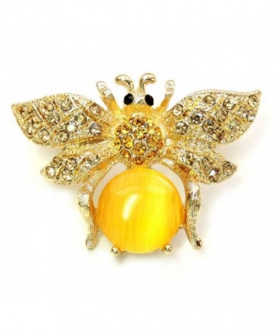 Faship Yellow Crystal Bumblebee Brooch