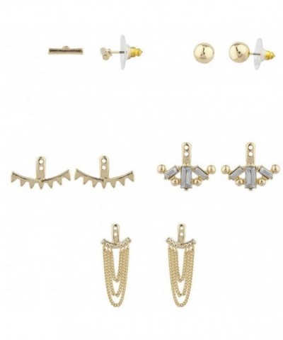 Lux Accessories Goldtone Jacket Earring