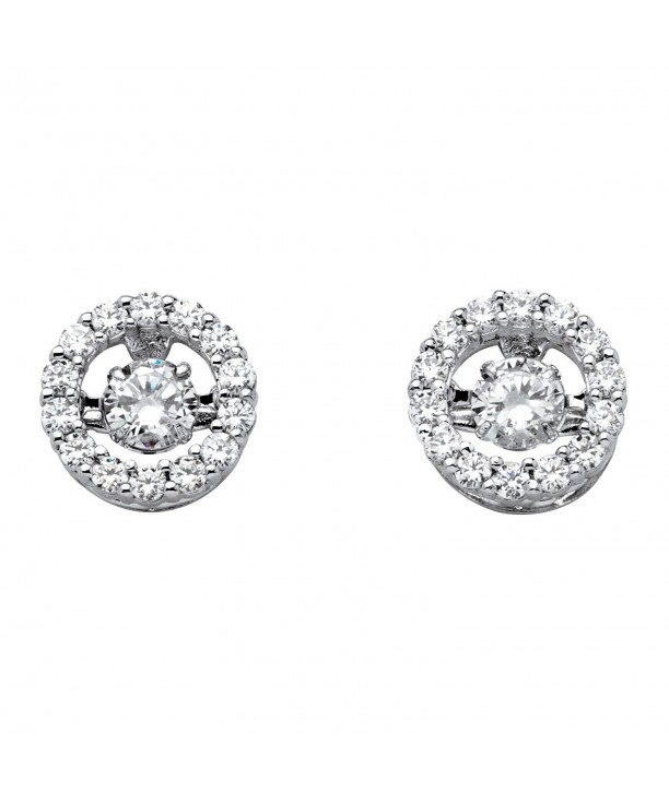 Zirconia Motion Earrings Platinum Silver