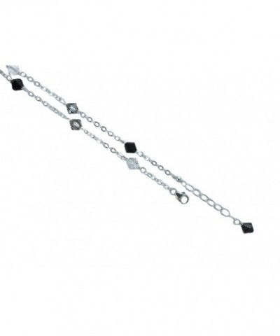 Crystals Sterling Silver Anklet Bracelet