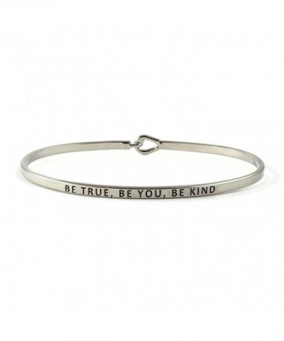 True Inspirational Bangle Bracelet Rhodium