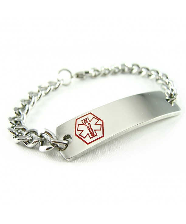 MyIDDr Pre Engraved Customizable Medical Bracelet