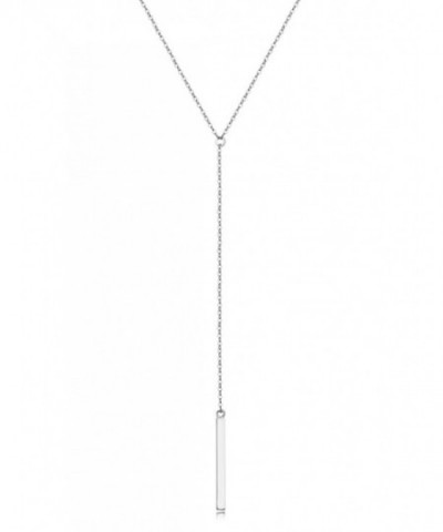 Sterling Silver Lariat Necklace Minimalist