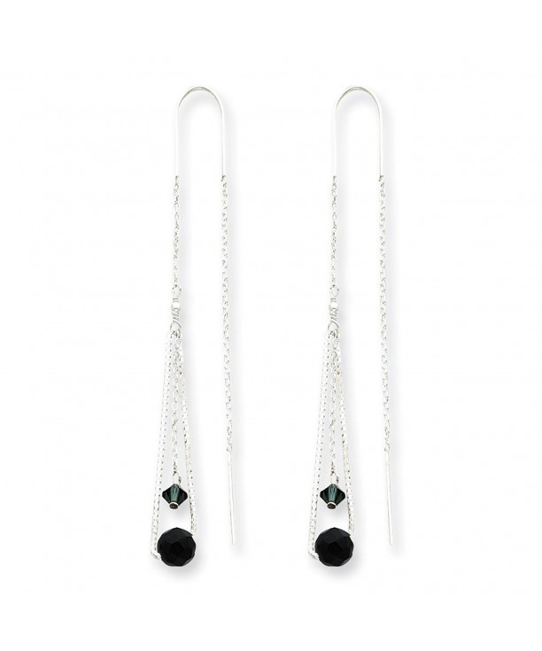 Sterling Tourmaline Crystal Threader Earrings