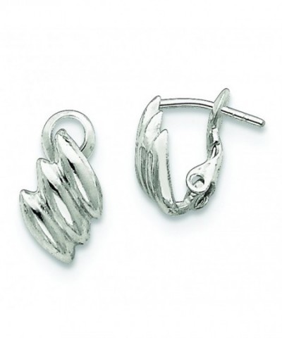 Sterling Silver Fancy Omega Earrings