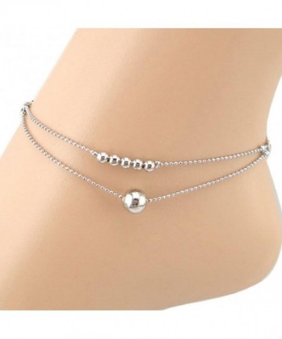 SusenstoneDouble strand Smooth Anklet Bracelet Jewelry