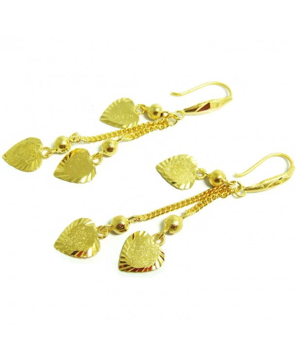 Earrings Dangle Yellow Plated Thailand