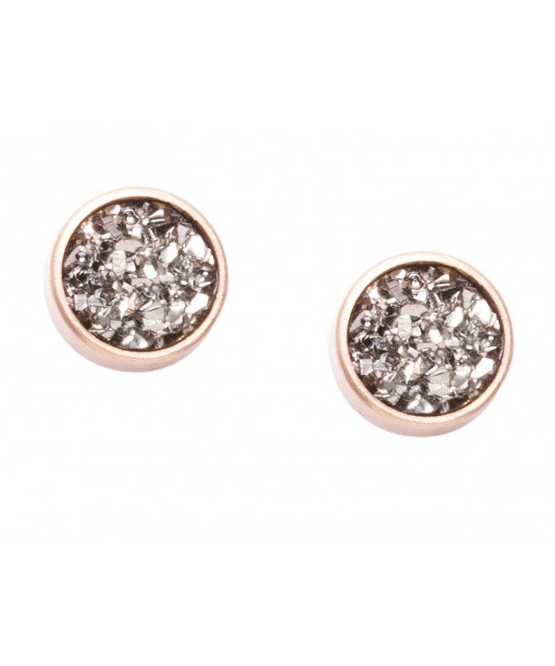 Druzy Earrings Round Delicate Studs