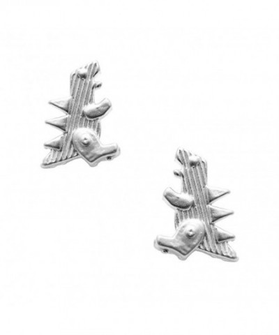 chelseachicNYC Finish Dinosaur Earrings Silver