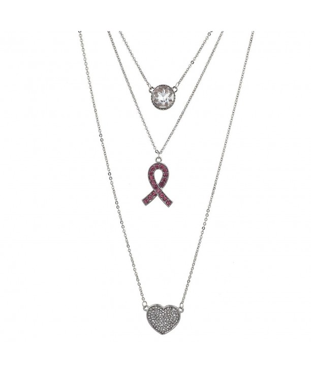 Lux Accessories Silvertone Awareness Necklace