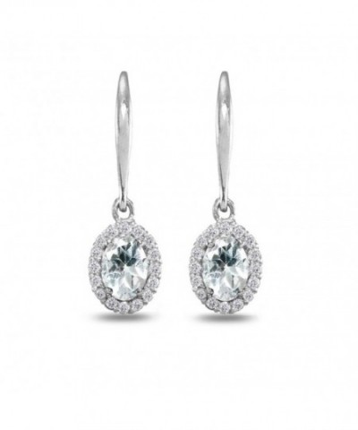 Sterling Silver Aquamarine Leverback Earrings