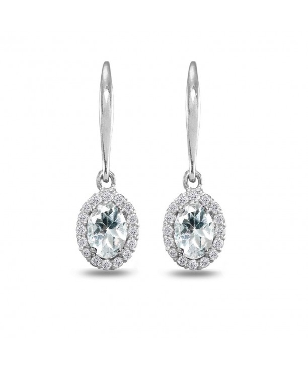 Sterling Silver Aquamarine Leverback Earrings