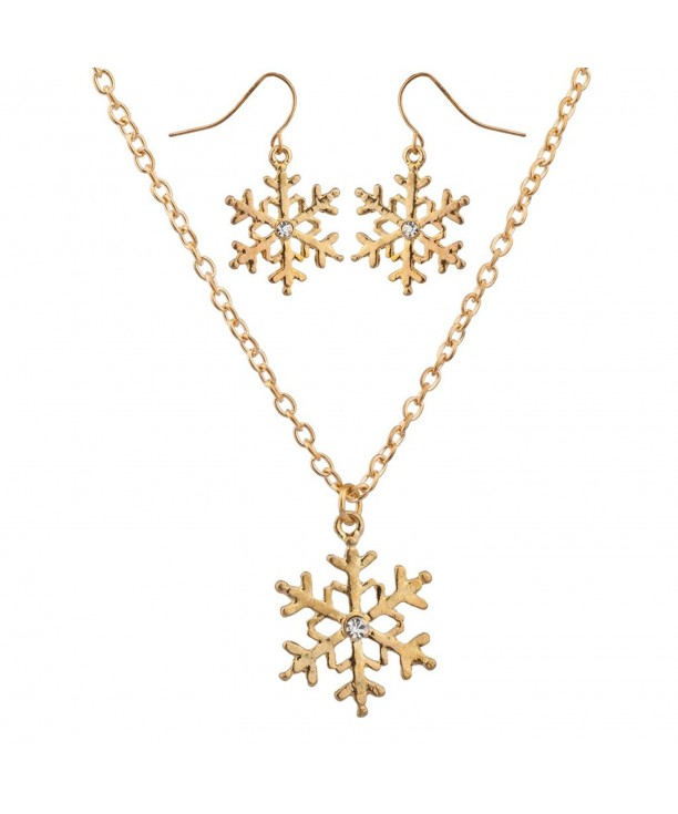 Lux Accessories Snowflake Christmas Necklace