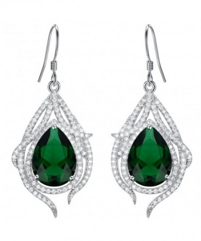 EleQueen Sterling Zirconia Teardrop Earrings