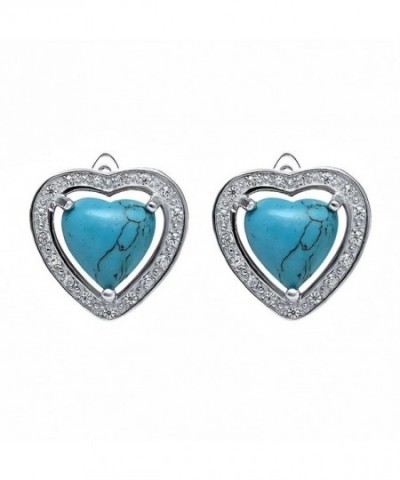 Beautiful Sterling Simulated Turquoise Earrings
