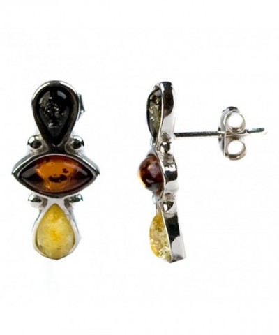 Multicolor Amber Sterling Silver Earrings