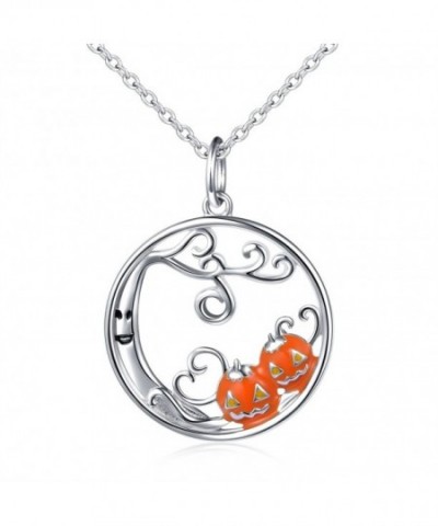 Sterling Silver Pumpkin Pendant Necklace