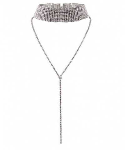 DELEY Fashion Multi rows Rhinestone Necklace