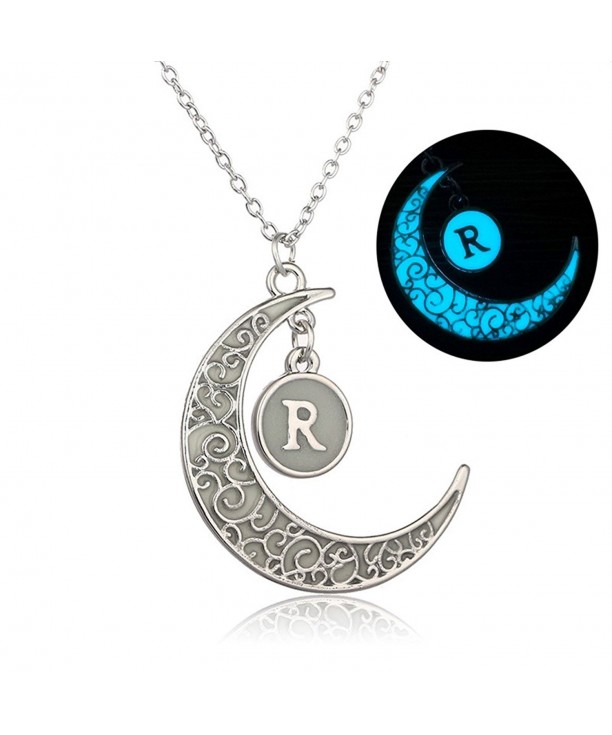 Linsh Initial Necklace Hollow Pendant