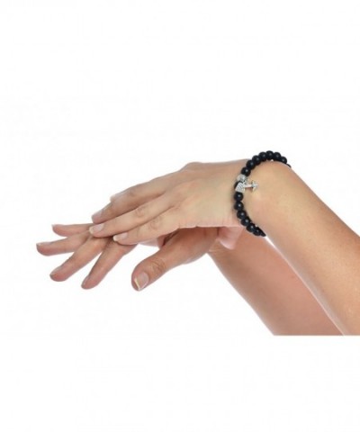 Natural Gemstone Dumbbell Stretchable Bracelet