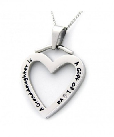 Granddaughter Shaped Pendant Necklace Zirconia