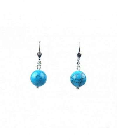 Composed Turquoise Leverback Earrings Assembled