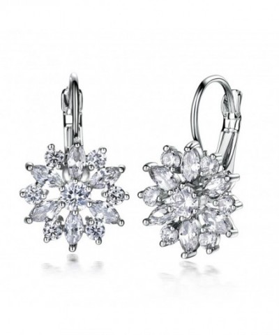 GULICX Silver Color Marquise Zirconia Earrings