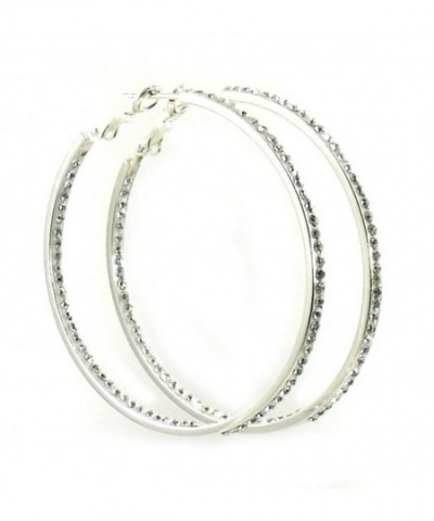 Athena Jewelry Silvertone Encrusted Earrings