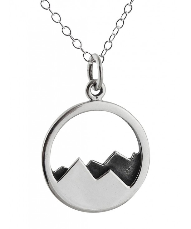 Sterling Mountain Landscape Pendant Necklace