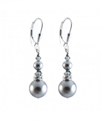 Simulated pearl Earrings Swarovski elements Lever back
