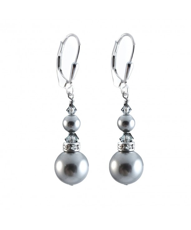 Simulated pearl Earrings Swarovski elements Lever back