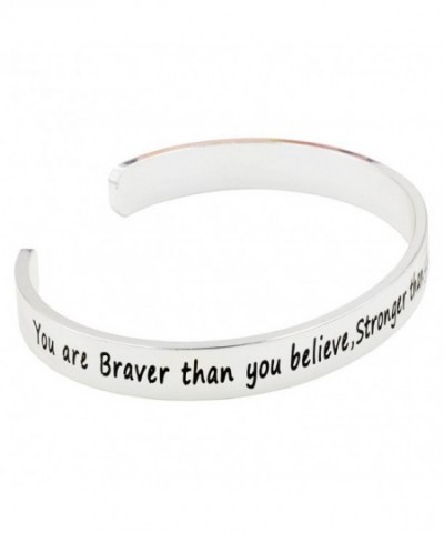 Engraved believe Stronger Smarter Bracelet