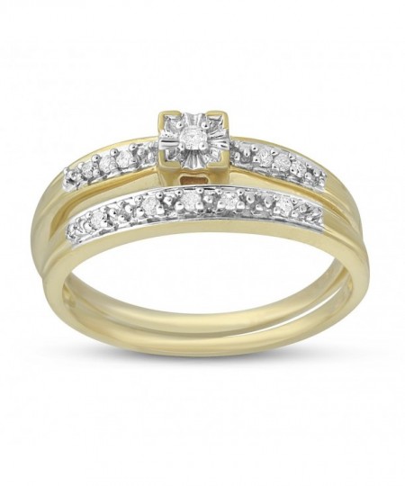 1/10 CTTW Bridal or Promise Ring in Sterling Silver yellow-gold-plated ...