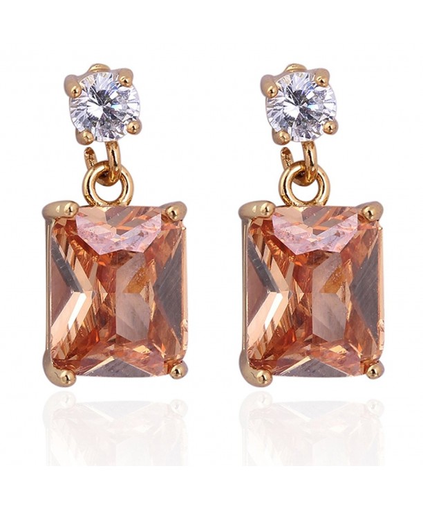 YAZILIND Charming Champagne Zirconia Earrings