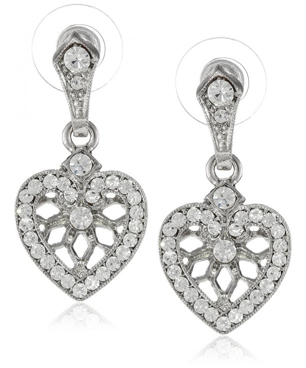 1928 Jewelry Silver Tone Crystal Earrings