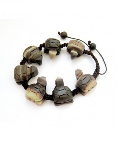 Purple Natural Carved Turtle Bracelet