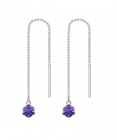 BriLove Sterling Threader Earrings Swarovski