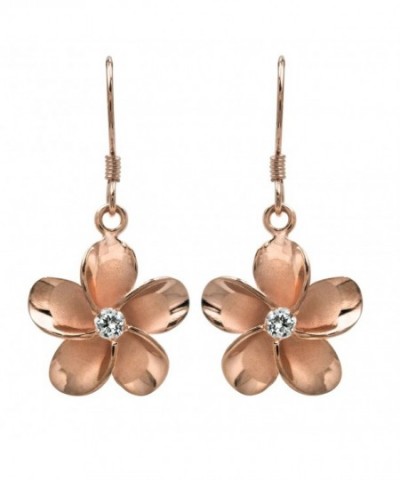 Plated Sterling Silver Plumeria Earrings