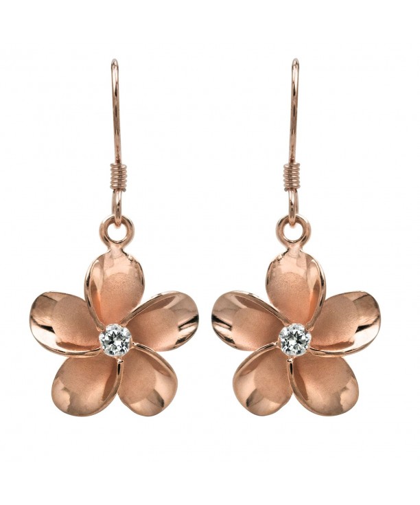 Plated Sterling Silver Plumeria Earrings