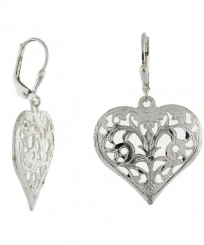 Sterling Filigree Diamond Cut Leverback Earrings