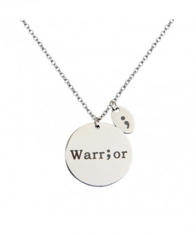Stamped Fighter Warrior Semicolon Necklace