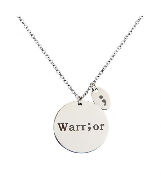 Stamped Fighter Warrior Semicolon Necklace