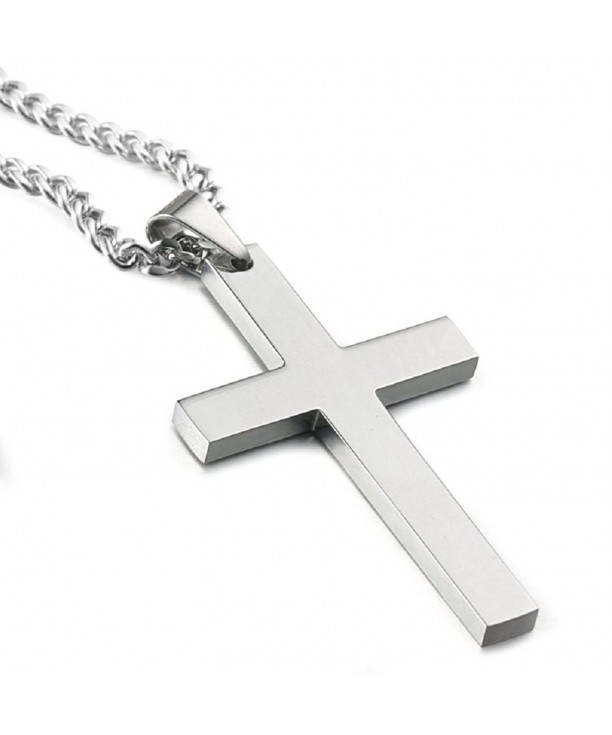 Azury Stainless Steel Cross Pendant Chain Necklace for Men Women Unisex ...