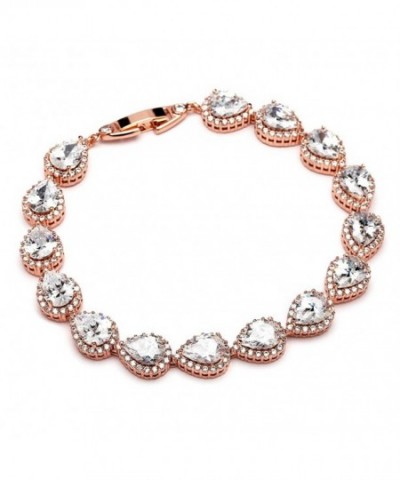 Mariell Pear Shaped Wedding Bridal Bracelet