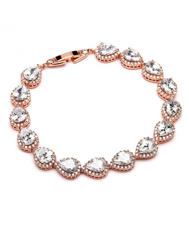 Mariell Pear Shaped Wedding Bridal Bracelet