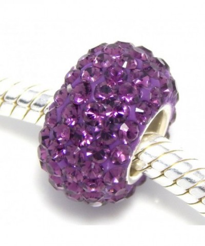 Sterling Silver Purple Crystals Charm