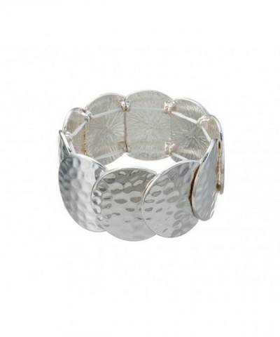 Relativity Silvertone Hammered Stretch Bracelet