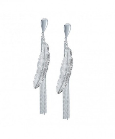 SILVERAGE Sterling Silver Feather Earrings
